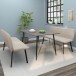 Essbank >Torino< in Bezug Creme, Stoff/Metall - 160x79x56cm (BxHxT)