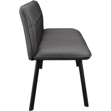 Essbank >Torino< in Bezug Anthrazit, Stoff/Metall - 160x79x56cm (BxHxT)