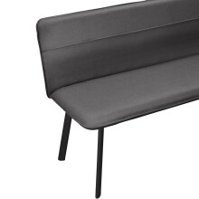 Essbank >Torino< in Bezug Anthrazit, Stoff/Metall - 160x79x56cm (BxHxT)