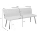 Essbank >Torino< in Bezug Anthrazit, Stoff/Metall - 160x79x56cm (BxHxT)
