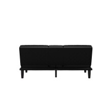 Schlafsofa >Manchester< 3-Sitzer aus PU-Kunstleder, Schwarz - 191x81x91 (BxHxT)