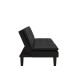 Schlafsofa >Manchester< 3-Sitzer aus PU-Kunstleder, Schwarz - 191x81x91 (BxHxT)