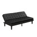 Schlafsofa >Manchester< 3-Sitzer aus PU-Kunstleder, Schwarz - 191x81x91 (BxHxT)