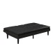 Schlafsofa >Manchester< 3-Sitzer aus PU-Kunstleder, Schwarz - 191x81x91 (BxHxT)