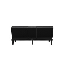 Schlafsofa >Manchester< 3-Sitzer-Schlafsofa aus PU-Kunstleder, Grau - 191x81x91 (BxHxT)