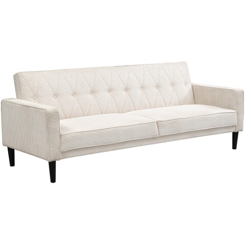 Schlafsofa >Aarhus< in Creme, Cord - 213x81x86cm (BxHxT)