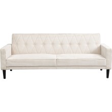 Schlafsofa >Aarhus< in Creme, Cord - 213x81x86cm (BxHxT)