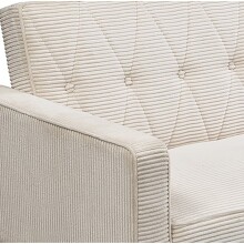 Schlafsofa >Aarhus< in Creme, Cord - 213x81x86cm (BxHxT)