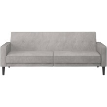 Schlafsofa >Aarhus< in Hellgrau, Stoff - 213x81x86cm (BxHxT)