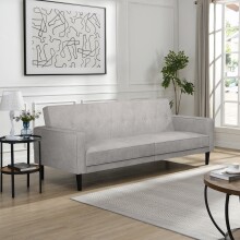 Schlafsofa >Aarhus< in Hellgrau, Stoff - 213x81x86cm (BxHxT)
