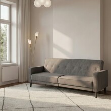 Schlafsofa >Aarhus< in Anthrazit, Stoff - 213x81x86cm (BxHxT)