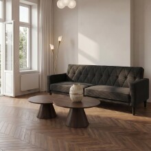 Schlafsofa >Aarhus< in Anthrazit, Cord - 213x81x86cm (BxHxT)
