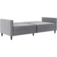 Schlafsofa >Hannover< in Grau, Samt - 203x82x83cm (BxHxT)