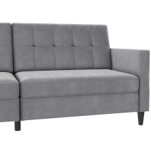 Schlafsofa >Hannover< in Grau, Samt - 203x82x83cm (BxHxT)
