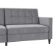 Schlafsofa >Hannover< in Grau, Samt - 203x82x83cm (BxHxT)