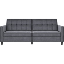 Schlafsofa >Hannover< in Anthrazit, Samt - 203x82x83cm (BxHxT)