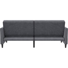 Schlafsofa >Hannover< in Anthrazit, Samt - 203x82x83cm (BxHxT)