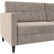Schlafsofa >Hannover< in Taupe, Samt - 203x82x83cm (BxHxT)