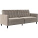 Schlafsofa >Hannover< in Taupe, Samt - 203x82x83cm (BxHxT)