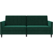 Schlafsofa >Hannover< in Dunkelrün, Samt - 203x82x83cm (BxHxT)