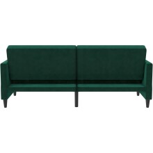 Schlafsofa >Hannover< in Dunkelrün, Samt - 203x82x83cm (BxHxT)