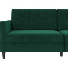 Schlafsofa >Hannover< in Dunkelrün, Samt - 203x82x83cm (BxHxT)