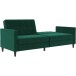 Schlafsofa >Hannover< in Dunkelrün, Samt - 203x82x83cm (BxHxT)