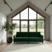 Schlafsofa >Hannover< in Dunkelrün, Samt - 203x82x83cm (BxHxT)