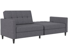 Schlafsofa >Hannover< in Leinenoptik Grau - 203x82x83 (BxHxT)
