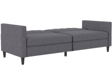 Schlafsofa >Hannover< in Leinenoptik Grau - 203x82x83 (BxHxT)