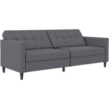 Schlafsofa >Hannover< in Leinenoptik Grau - 203x82x83 (BxHxT)