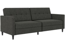 Schlafsofa >Hannover<i n Leinenoptik, Anthrazit -...