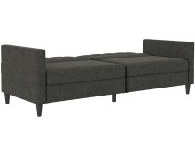 Schlafsofa >Hannover<i n Leinenoptik, Anthrazit - 203x82x83 (BxHxT)