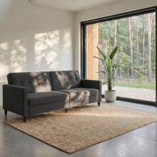 Schlafsofa >Hannover<i n Leinenoptik, Anthrazit - 203x82x83 (BxHxT)