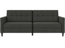 Schlafsofa >Hannover<i n Leinenoptik, Anthrazit - 203x82x83 (BxHxT)