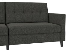 Schlafsofa >Hannover<i n Leinenoptik, Anthrazit - 203x82x83 (BxHxT)