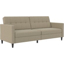 Schlafsofa >Hannover< in Leinenoptik, Cappuccino -...