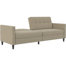 Schlafsofa >Hannover< in Leinenoptik, Cappuccino - 203x82x83 (BxHxT)