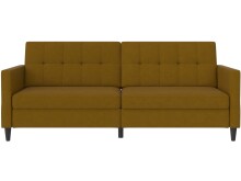 Schlafsofa >Hannover< Bezug Leinen, Curry - 203x82x83 (BxHxT)