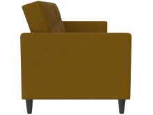 Schlafsofa >Hannover< Bezug Leinen, Curry - 203x82x83 (BxHxT)