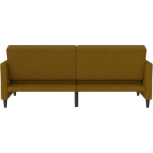 Schlafsofa >Hannover< Bezug Leinen, Curry - 203x82x83 (BxHxT)