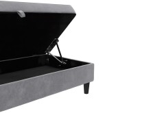 Hocker >Hannover< mit Stauraum, in Grau, Samt - 130x43x69cm (BxHxT)