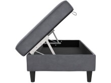 Hocker >Hannover< mit Stauraum, in Anthrazit, Samt - 130x43x69cm (BxHxT)
