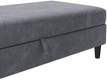 Hocker >Hannover< mit Stauraum, in Anthrazit, Samt - 130x43x69cm (BxHxT)