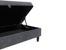 Hocker >Hannover< mit Stauraum, in Anthrazit, Samt - 130x43x69cm (BxHxT)