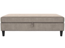 Hocker >Hannover< mit Stauraum, in Taupe, Samt - 130x43x69cm (BxHxT)