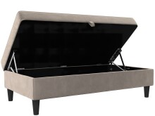 Hocker >Hannover< mit Stauraum, in Taupe, Samt - 130x43x69cm (BxHxT)