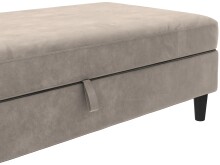 Hocker >Hannover< mit Stauraum, in Taupe, Samt - 130x43x69cm (BxHxT)
