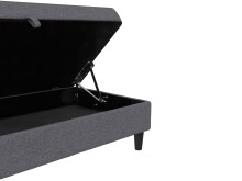 Hocker >Hannover< mit Stauraum, aus Leinen Grau - 130x43x69 (BxHxT)