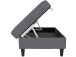 Hocker >Hannover< mit Stauraum, aus Leinen Grau - 130x43x69 (BxHxT)